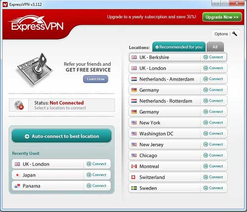Screenshot: Activate your VPN.
