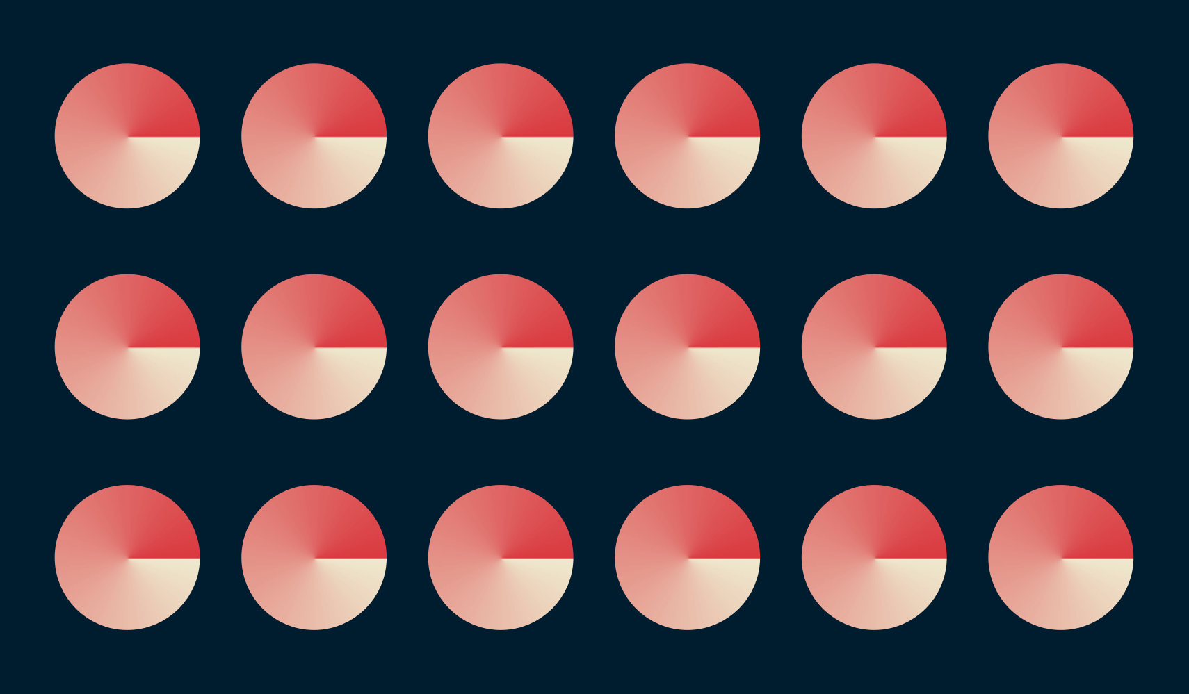 TrustedServer가 모든 ExpressVPN 서버에서 소프트웨어와 구성이 일관되도록 보장하는 방식을 보여주는 동일한 블록으로 구성된 그리드